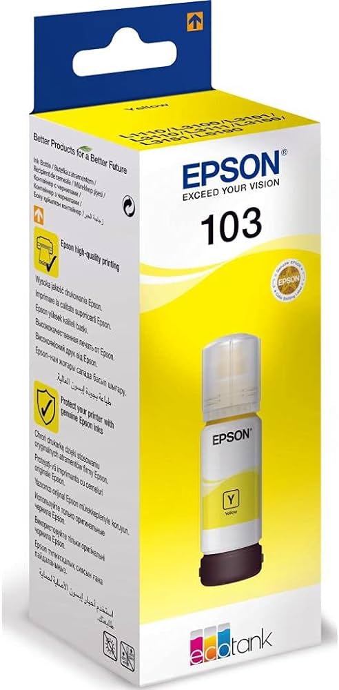 Epson 103 EcoTank Yellow Ink Bottle - 65ml (C13T00S44A)